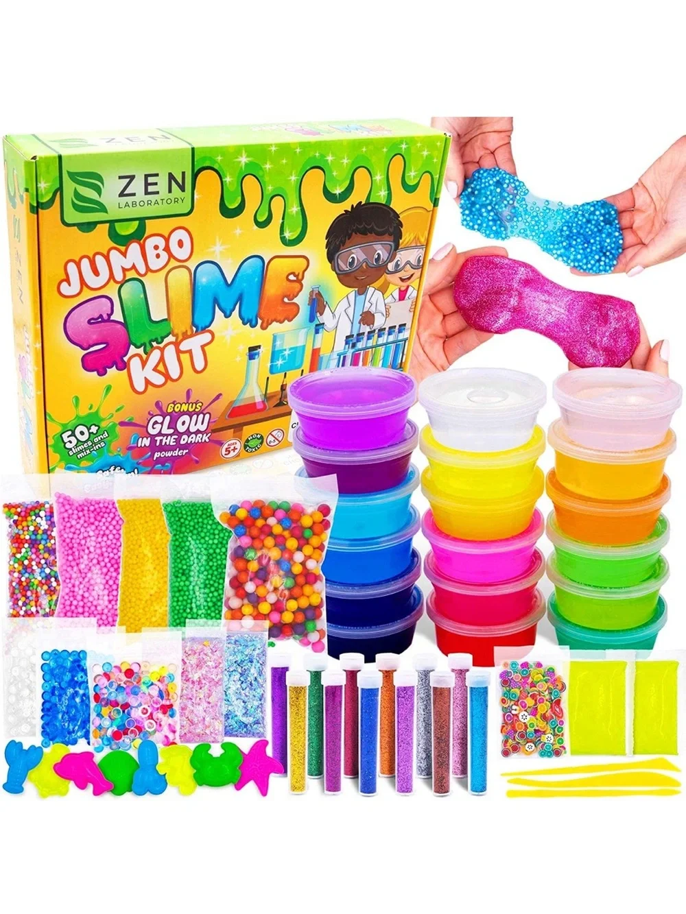 Zen Laboratory Jumbo Slime Kit - Yellow Glow-In-The-Dark